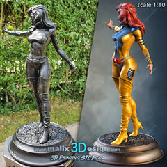 Jean Grey Statue- X-Men, 3D Print Model 8th, 10th and 16th Scale