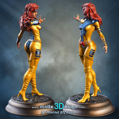 Jean Grey Statue- X-Men, 3D Print Model 8th, 10th and 16th Scale