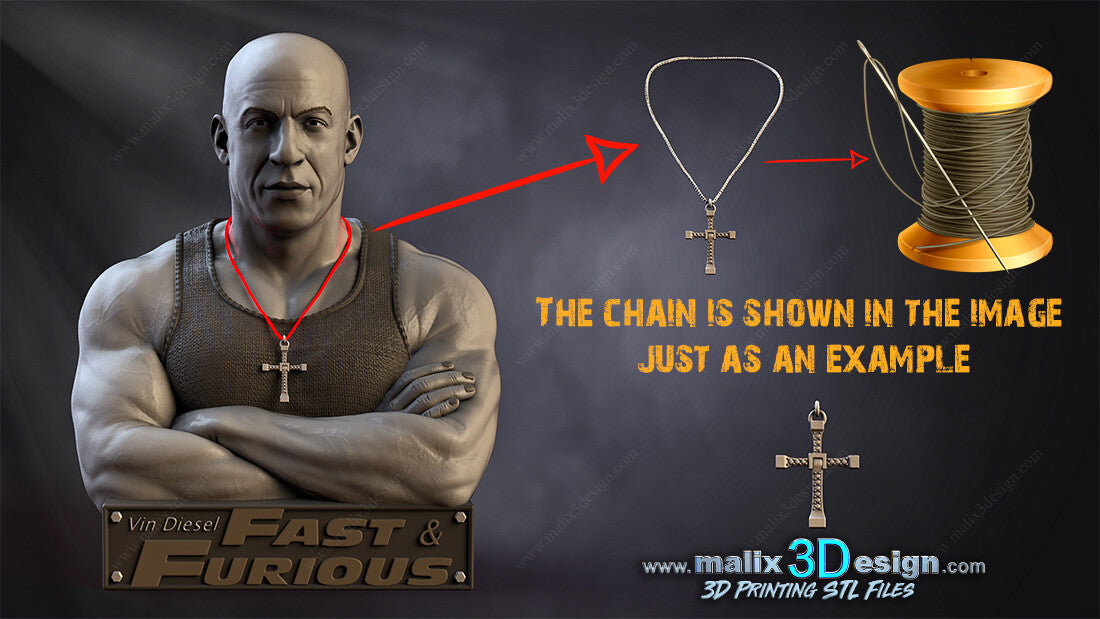 Vin Diesel - The Fast and the Furious Bust - 3D Printed Model