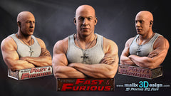 Vin Diesel - The Fast and the Furious Bust - 3D Printed Model