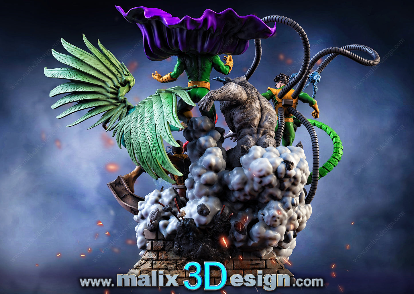 Sinister Six (Diorama) - 3D Printed Fan Art Model Kit