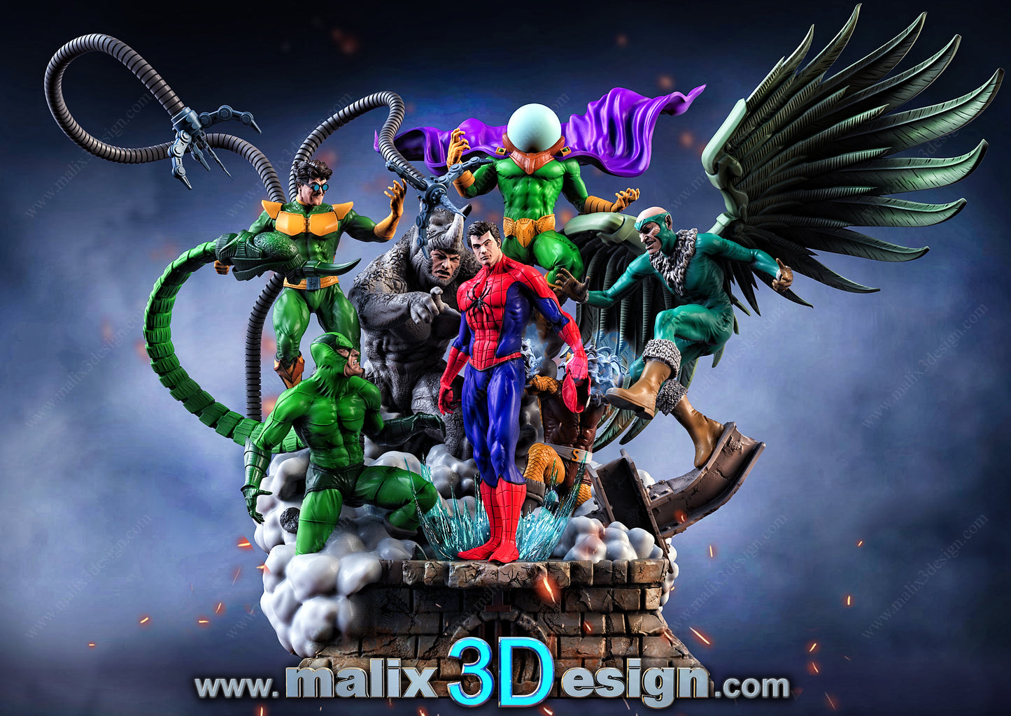 Sinister Six (Diorama) - 3D Printed Fan Art Model Kit