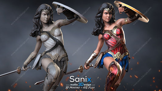 Wonder Woman Statue - 3D Printed Model Kit - Unpainted & Unassembled
