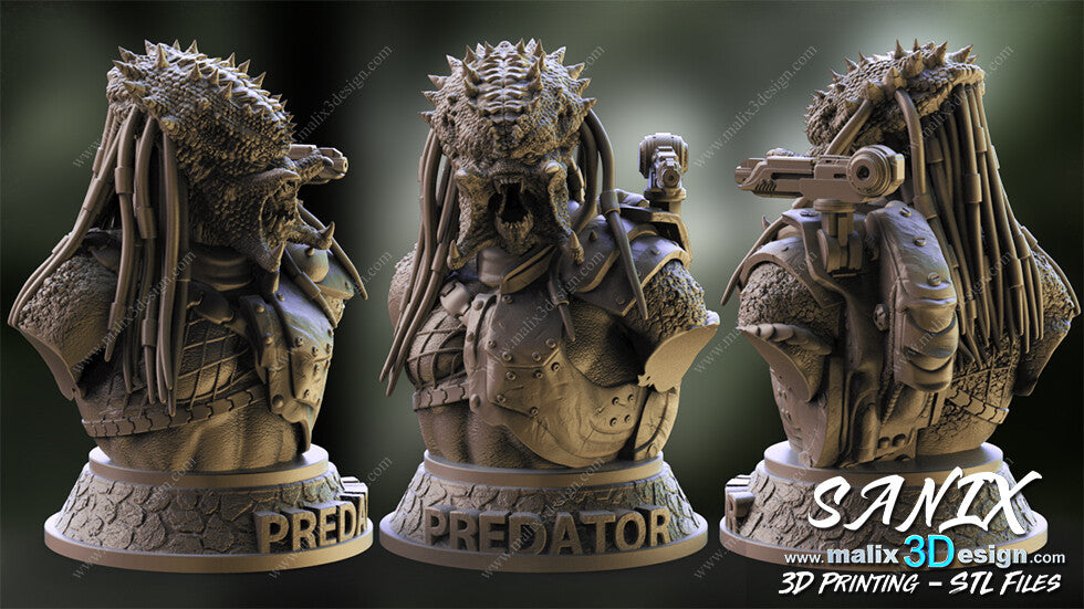 Predator Bust - 3D Printed Model - 190mm Height