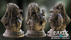 Predator Bust - 3D Printed Model - 190mm Height