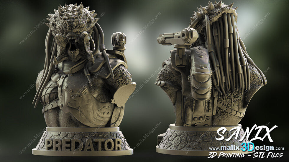 Predator Bust - 3D Printed Model - 190mm Height