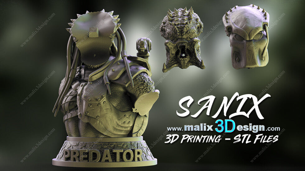 Predator Bust - 3D Printed Model - 190mm Height