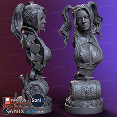 Harley Quinn 3D Model - Bust - 10th Scale