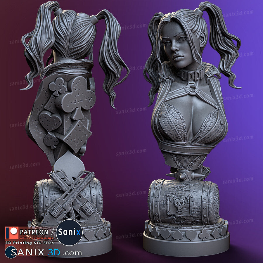 Harley Quinn 3D Model - Bust - 10th Scale