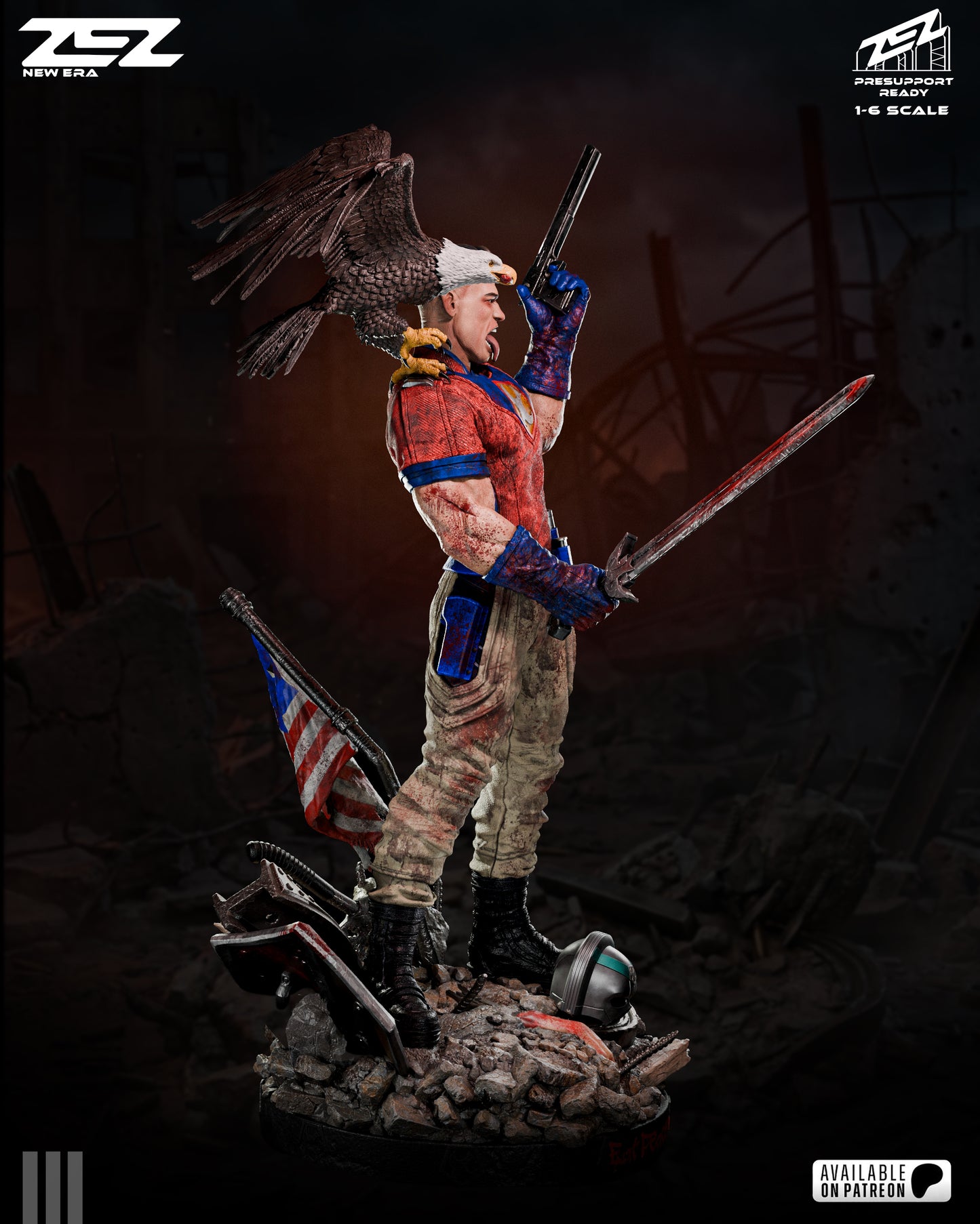 Peacemaker - 6 Scale 3D printed Model Statue / Bust Kit