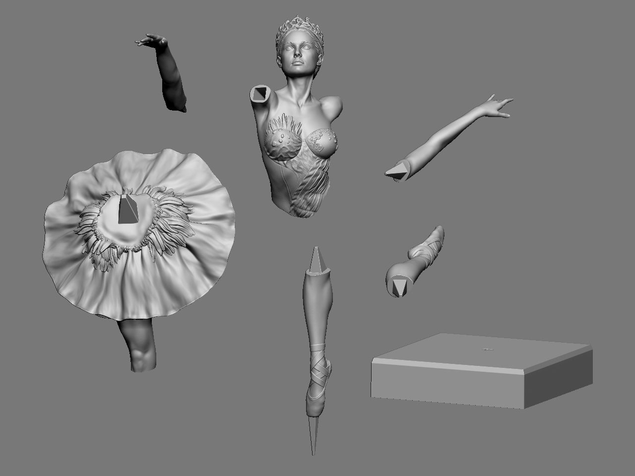 Black Swan Statue 3D Print Model Kit Unpainted and Unassembled 240mm