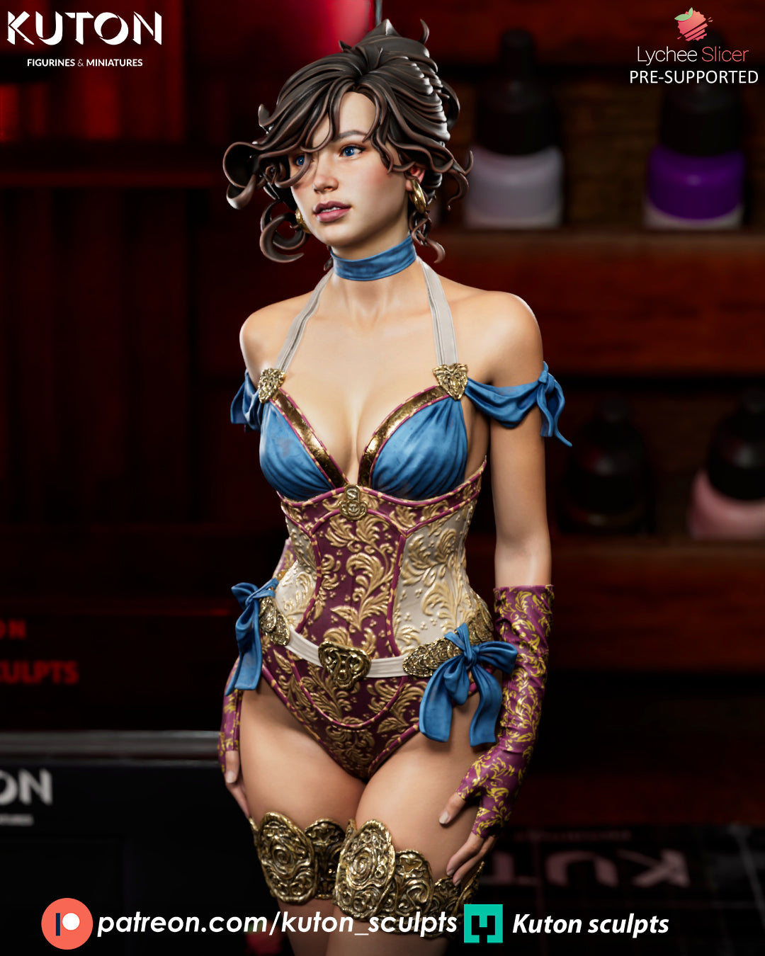 Love Lace 3D Printed Model Statue / Bust Female statue