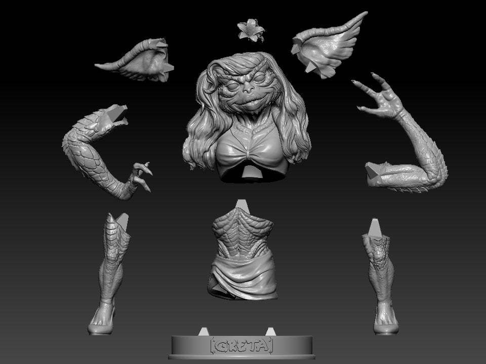 Greta -Germlin - - 3D Printed Statue model kit Statue 180mm
