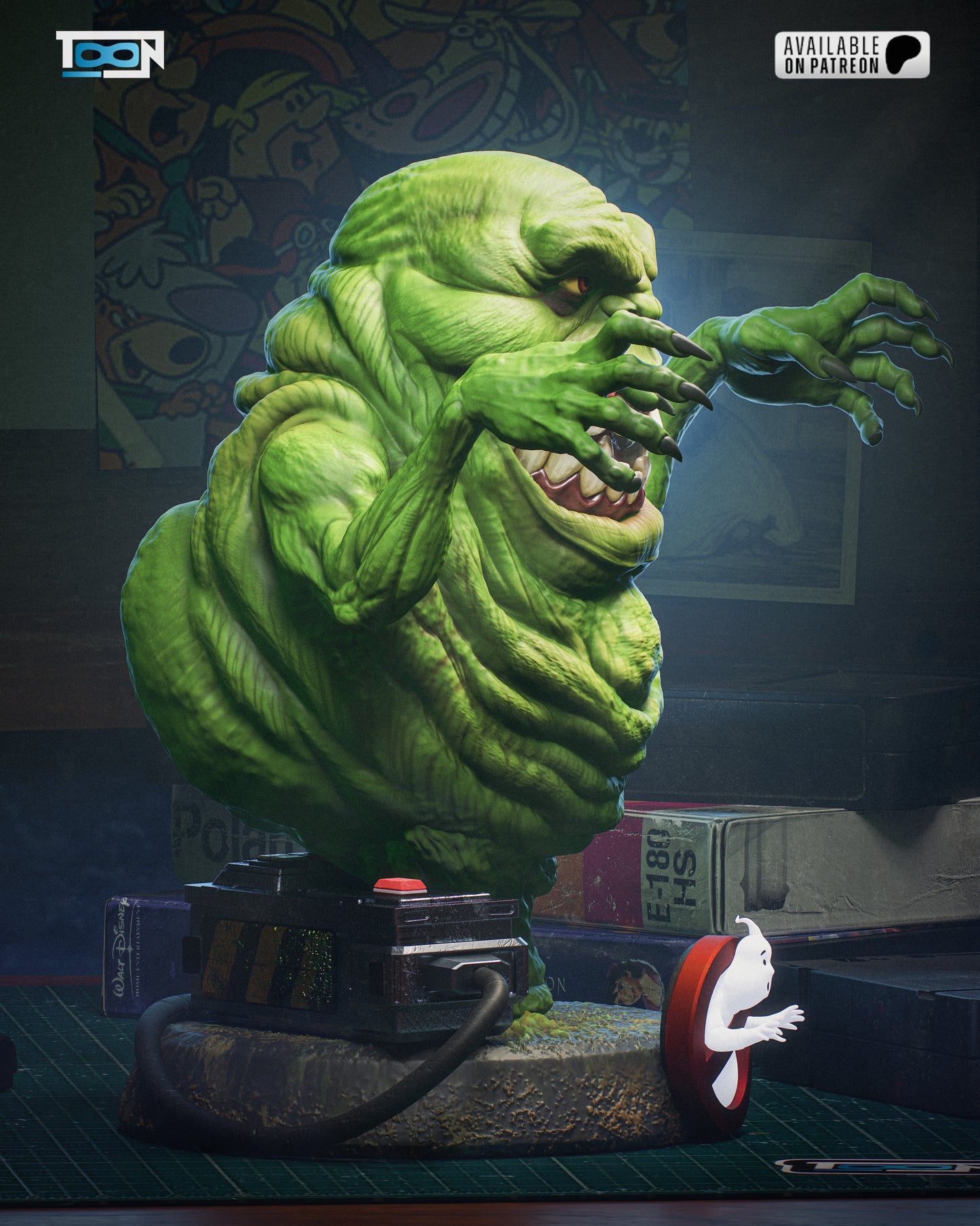 Slimer - 3D Printed Model Kit State - 6 Scale - 150mm