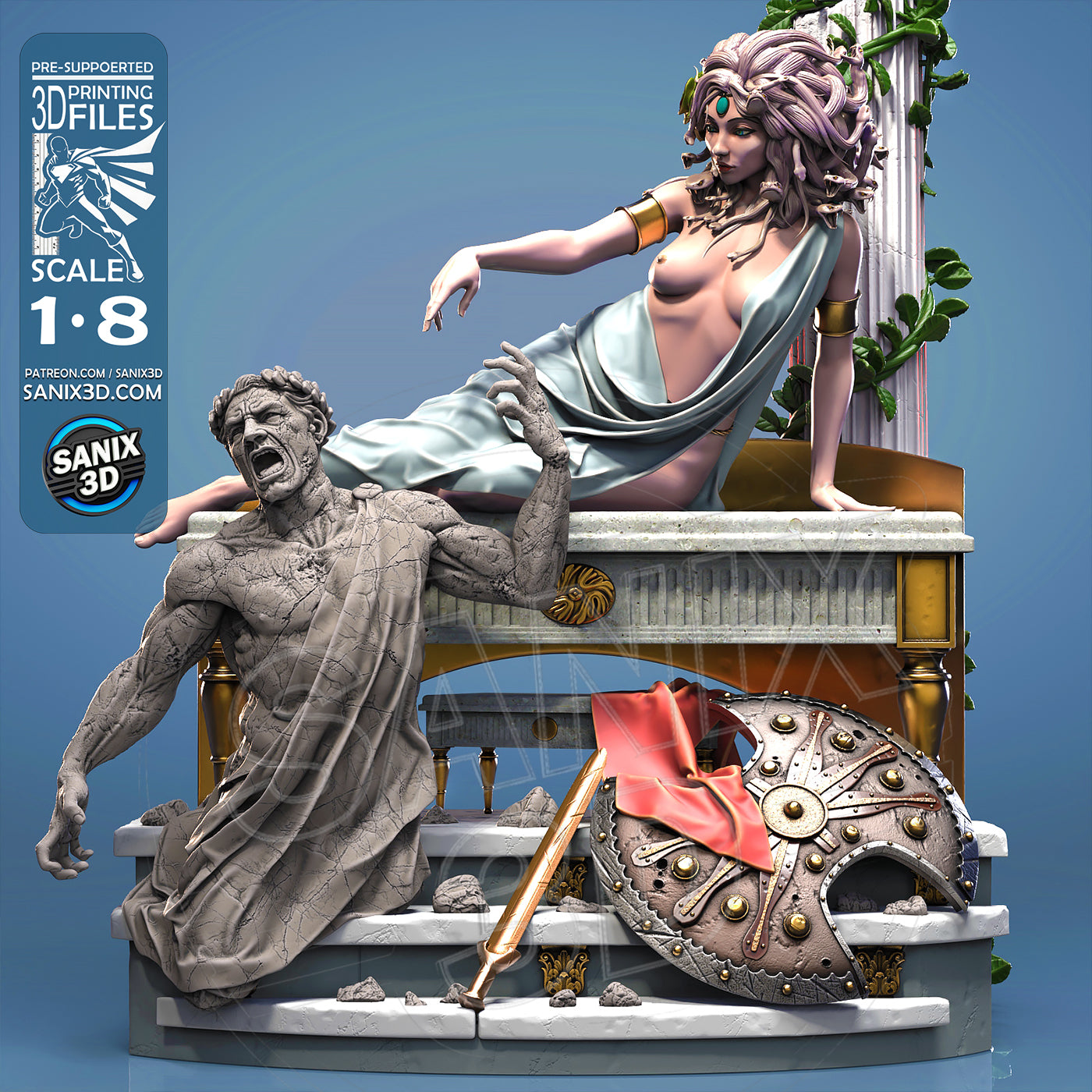 Medusa - 3D Printed Model Statue Kit - 8 Scale