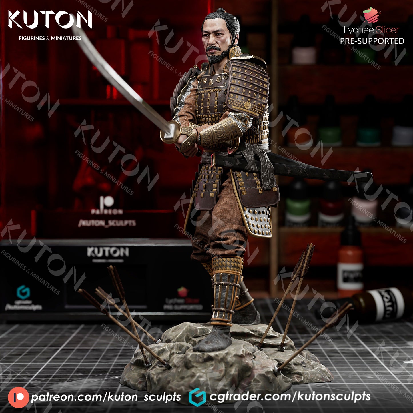 Yoshii Toranaga (Samurai) 3D Printed model various scales - Fan Art