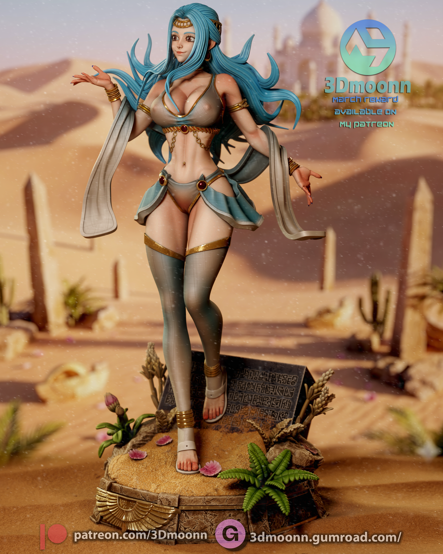 Nefertari Vivi (One Piece) - 3d Printed model kit (Fan Art)