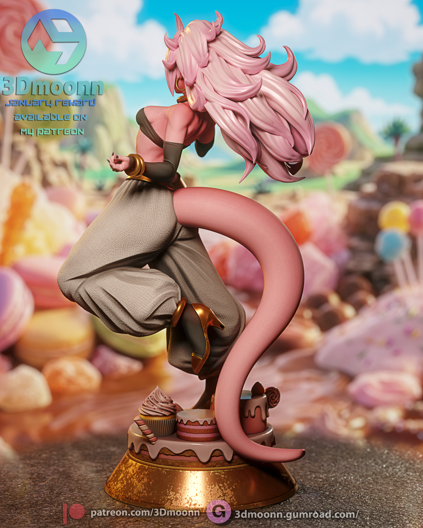 Android 21 (Dragon Ball FighterZ) - 3D Printed model kit (Fan Art)