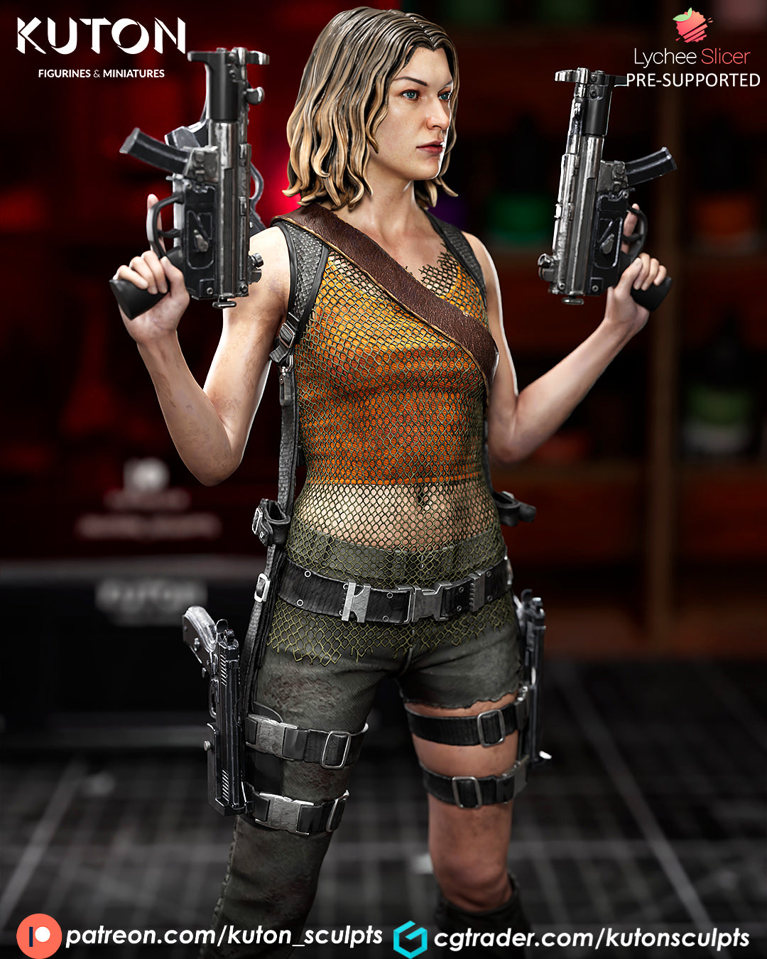 Alice (Resident Evil) - 3D Printed Fan Art - Full Figure (Kuton)