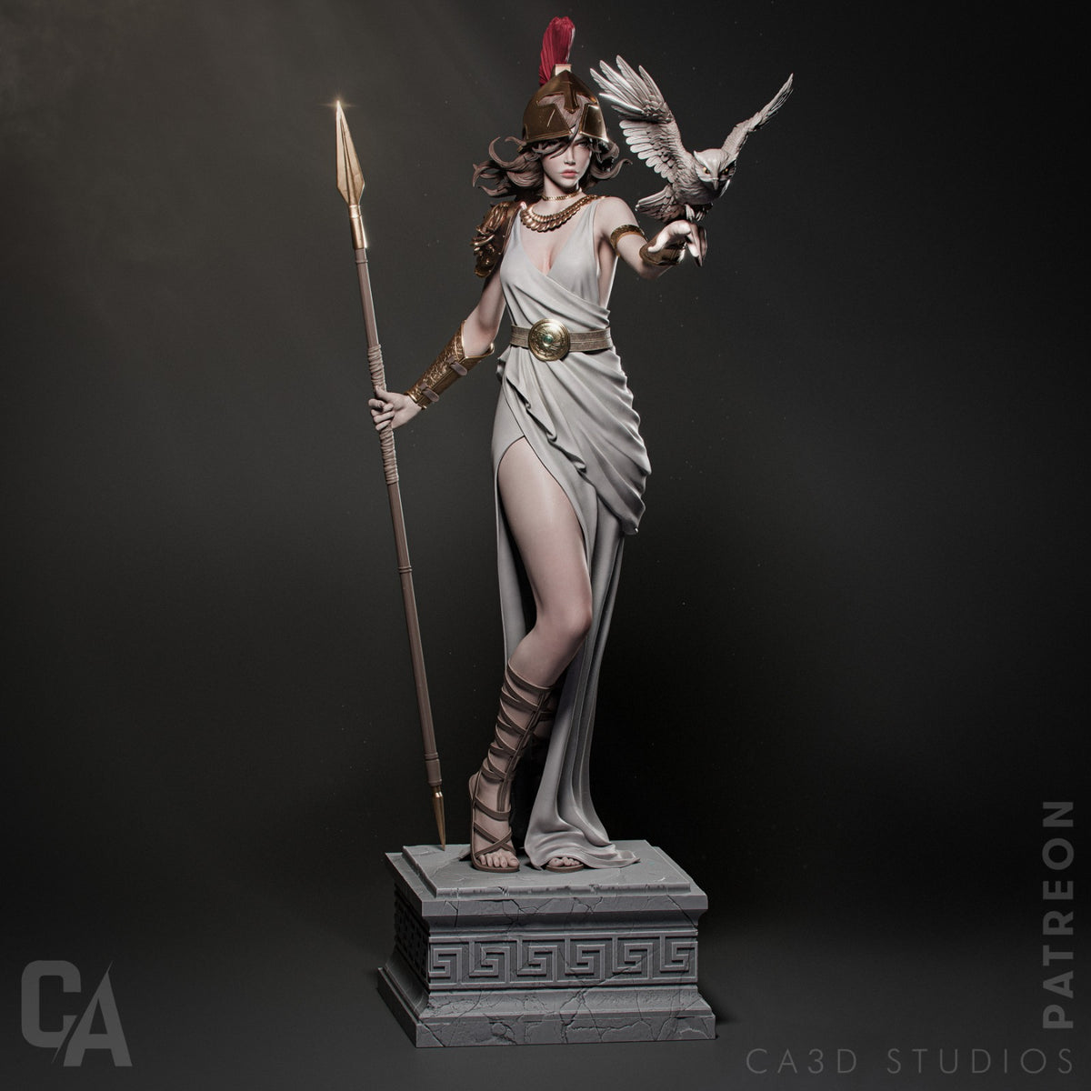 Athena 3D Printed Statue - Unpainted and Unassembled 4th, 9th and 12th Scale