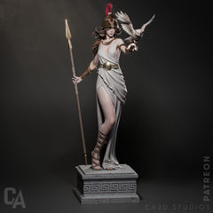 Athena 3D Printed Statue - Unpainted and Unassembled 4th, 9th and 12th Scale