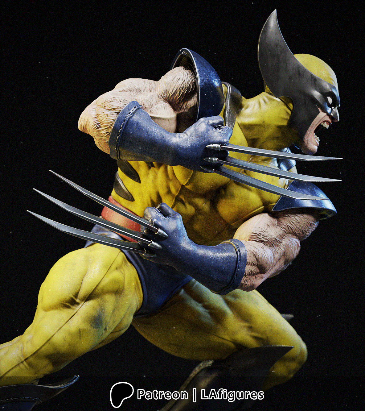 Wolverine (X-Men) Statue - Fan Art 10 scale 3D Print Kit (LA Figures)