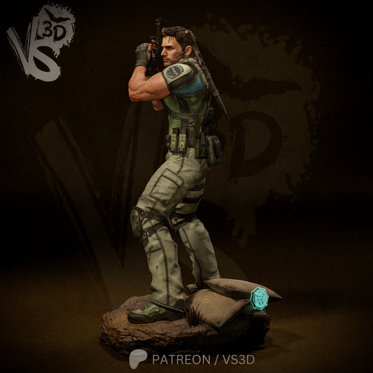Chris Redfield (Resident Evil) - Sculpt - 3d Printed Model Kit