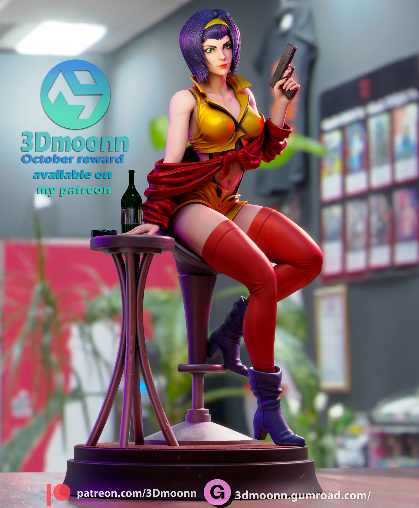 Faye Valentine (Cowboy Bebop) - 3d Printed 1:6 model kit (Fan Art)