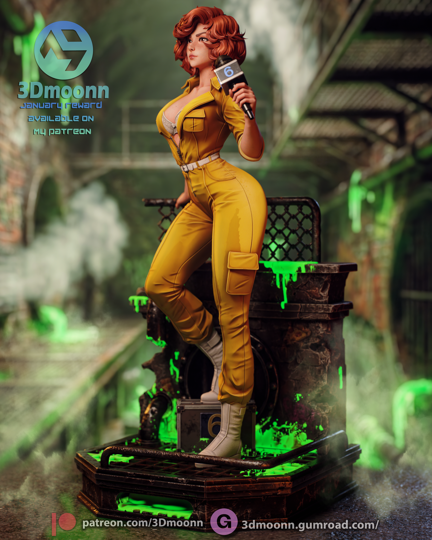 April O'Neil (TMNT) - 3d Printed 1:6 model kit (Fan Art)