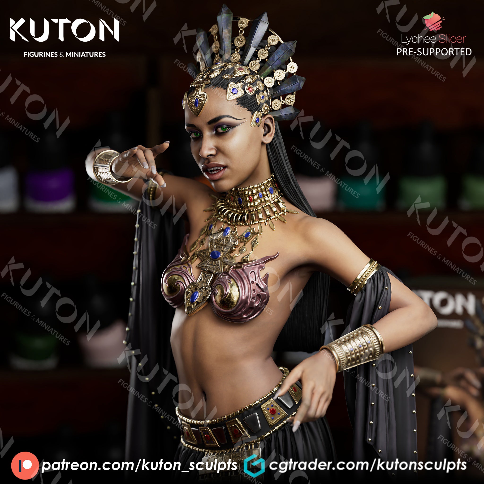 Akasha Queen of the Damned - 3D Printed Fan Art - Full Figure / Bust (Kuton)