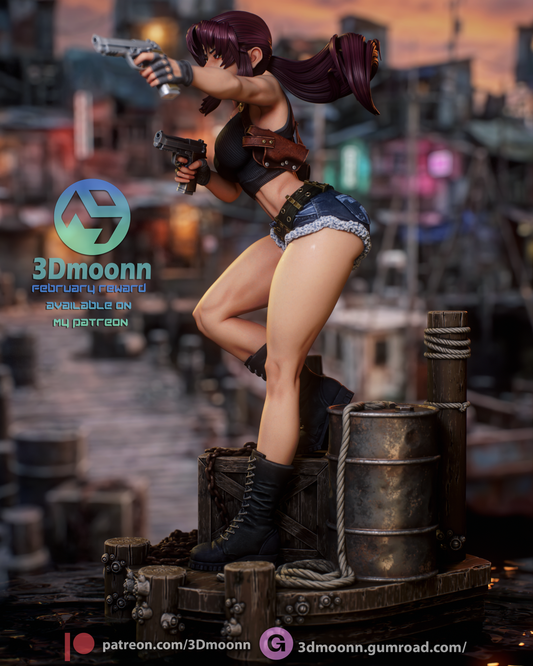 Revy (Black Lagoon) - 3d Printed 1:6 model kit (Fan Art)