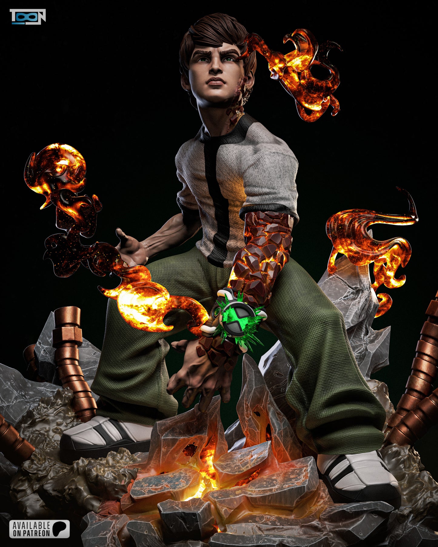 Ben10 - 3D Printed Statue Model Kit - 223mm