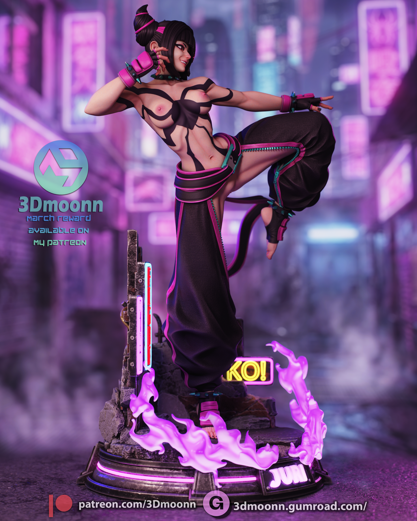 Juni (Street Fighter) - 3D Printed model kit (Fan Art) NSFW