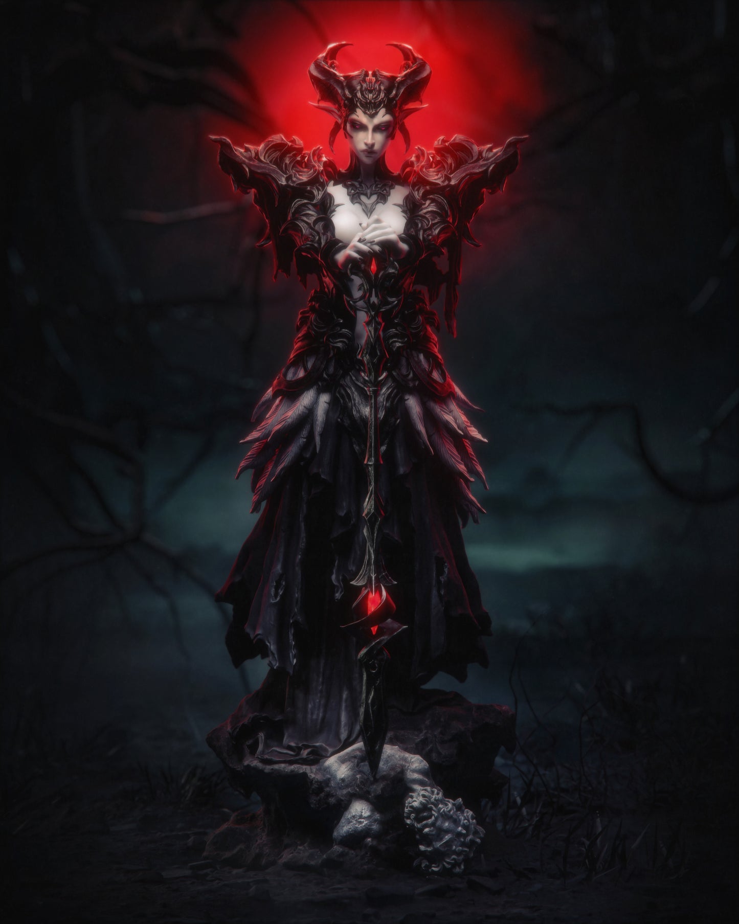 Queen of the Ashen - 3d Printed Statue Model Kit - 6 scale