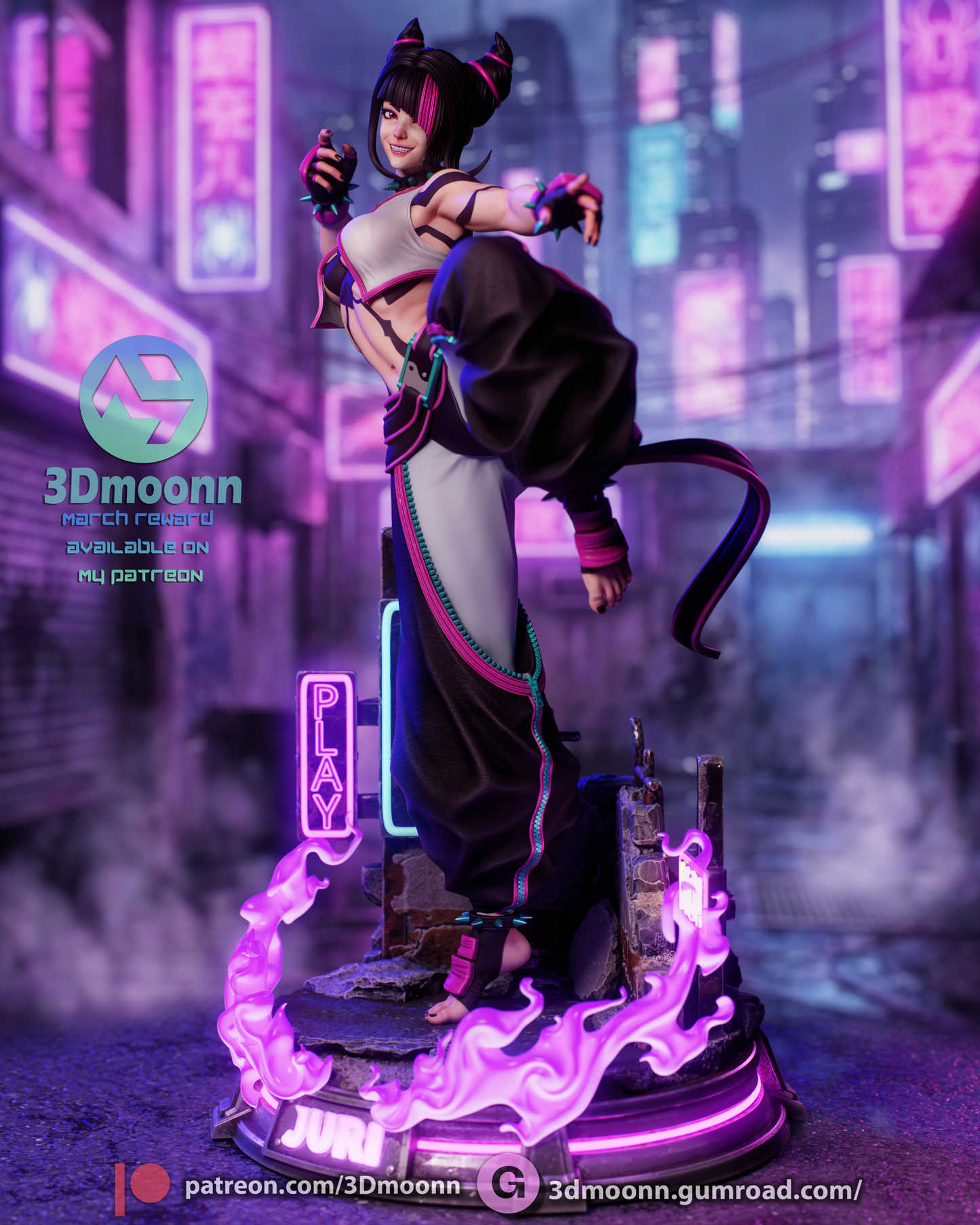 Juni (Street Fighter) -  3D Printed model kit (Fan Art)