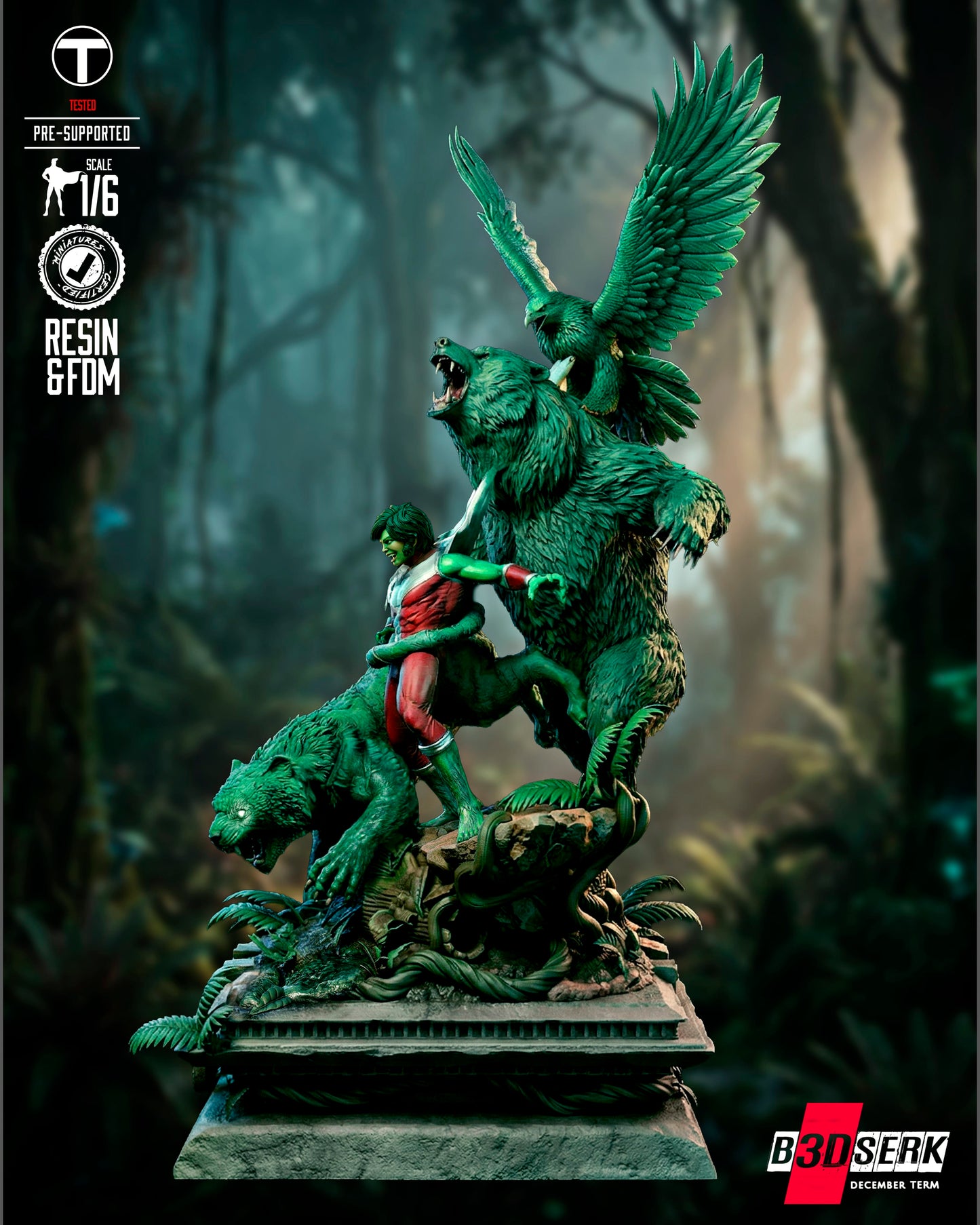 Beast Boy - Sculpt - 6 or 12 scale - 3D Print Model Kit - Fan Art