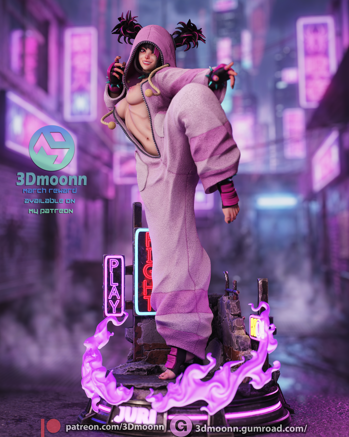Juni (Street Fighter) - 3D Printed model kit (Fan Art) NSFW