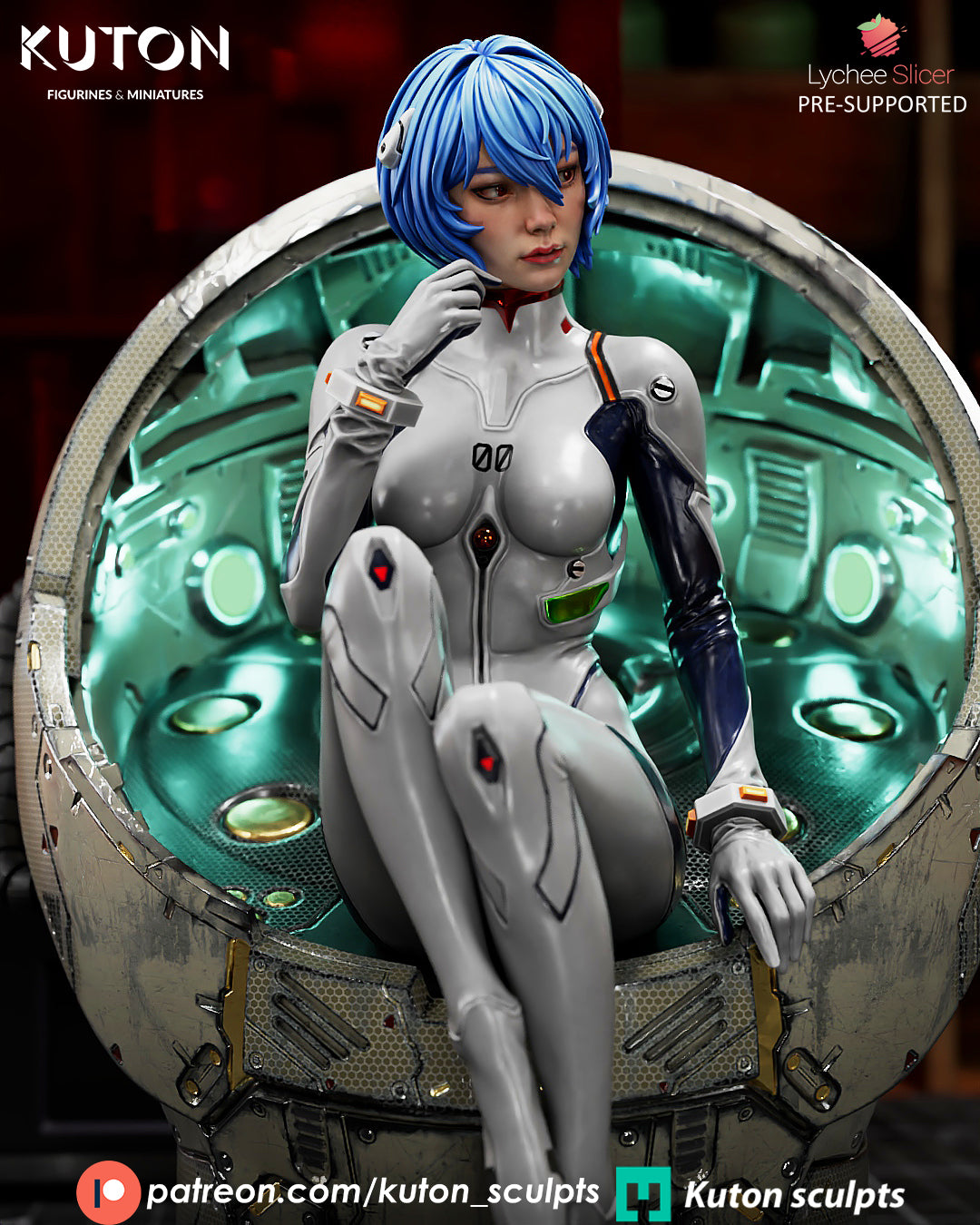 Rei Ayanami - Evangelion 3D Printed Model Kit 10 Scale
