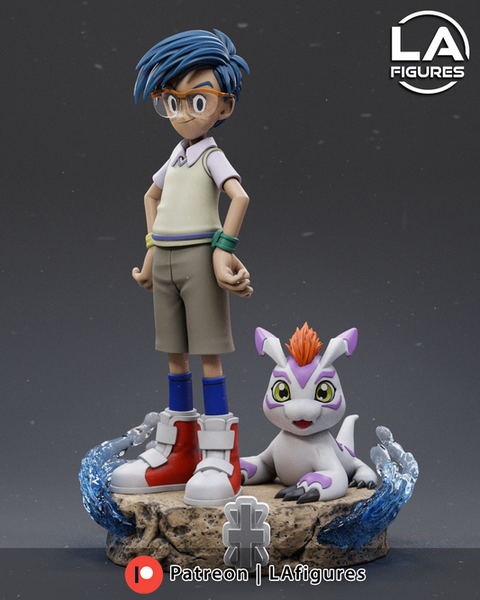 Joe and Gomamon (Digimon) Statue - 217mm - 3D Print Fan Art