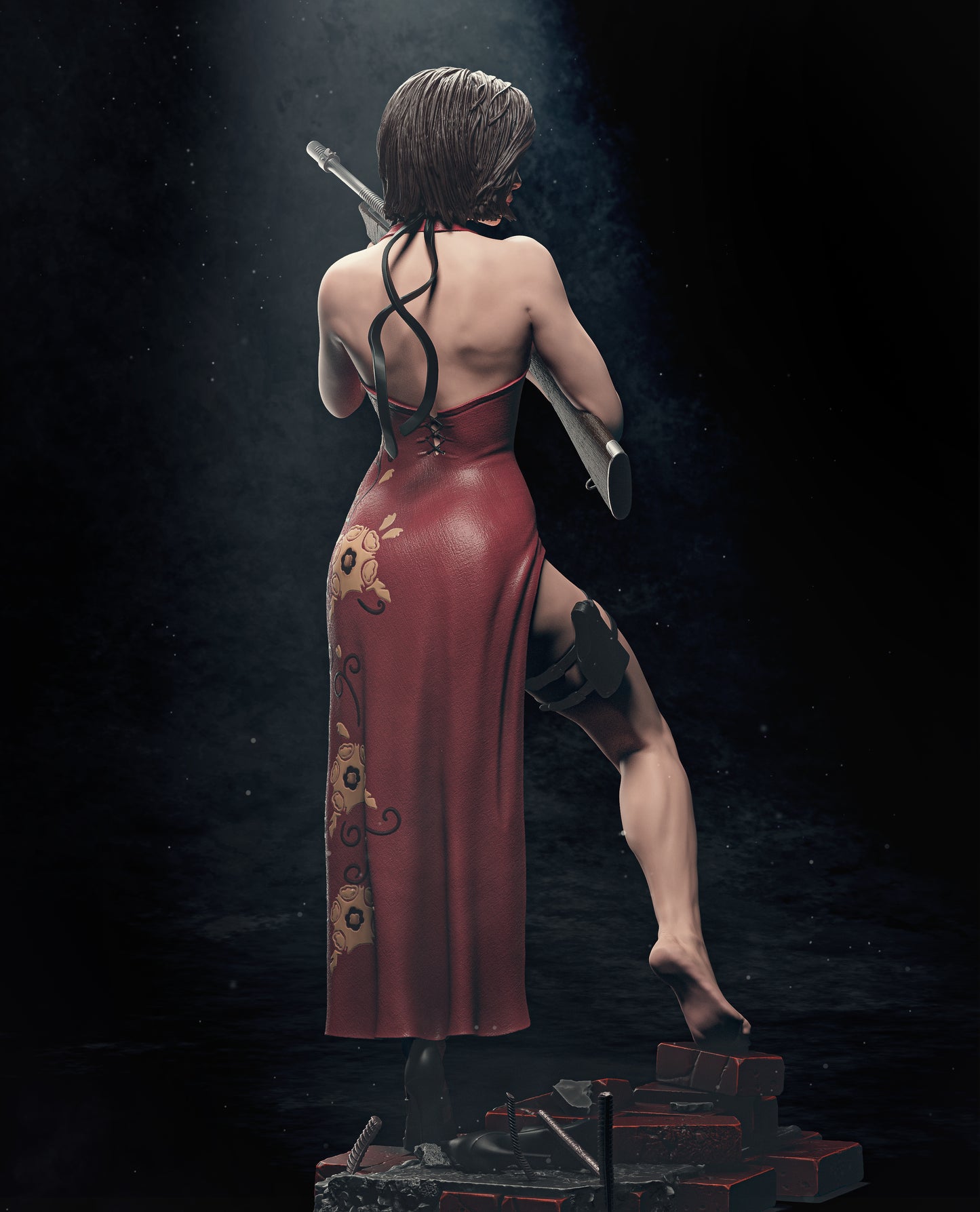 3D Printed Statue Model Kit - Ada Wong - Resident Evil 6 and 9 scale