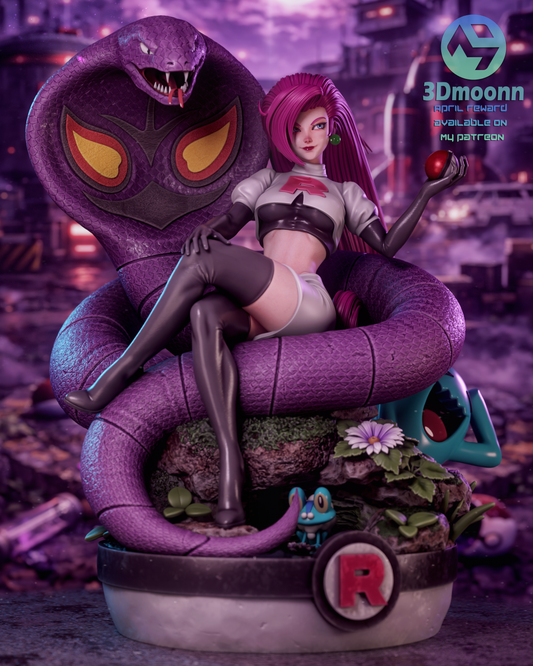 Jessie and Arbok (Pokémon) -3d Printed model kit (Fan Art)