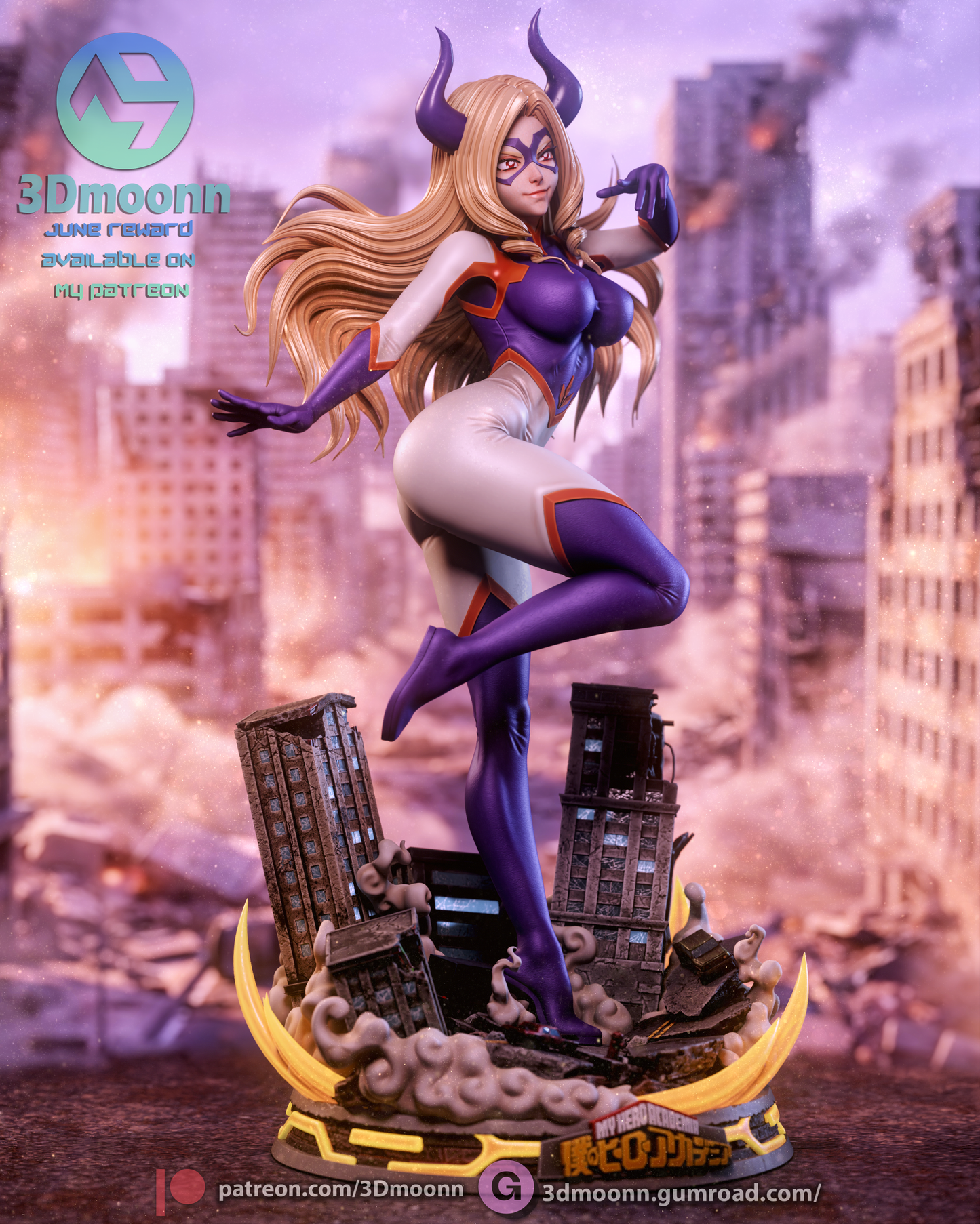 Mount Lady - Yu Takeyama - - 3D Printed Statue - 6 Scale