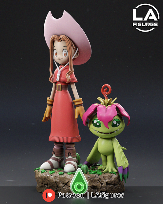 Mimi and Palmon (Digimon) Statue - 200mm - 3D Print Fan Art
