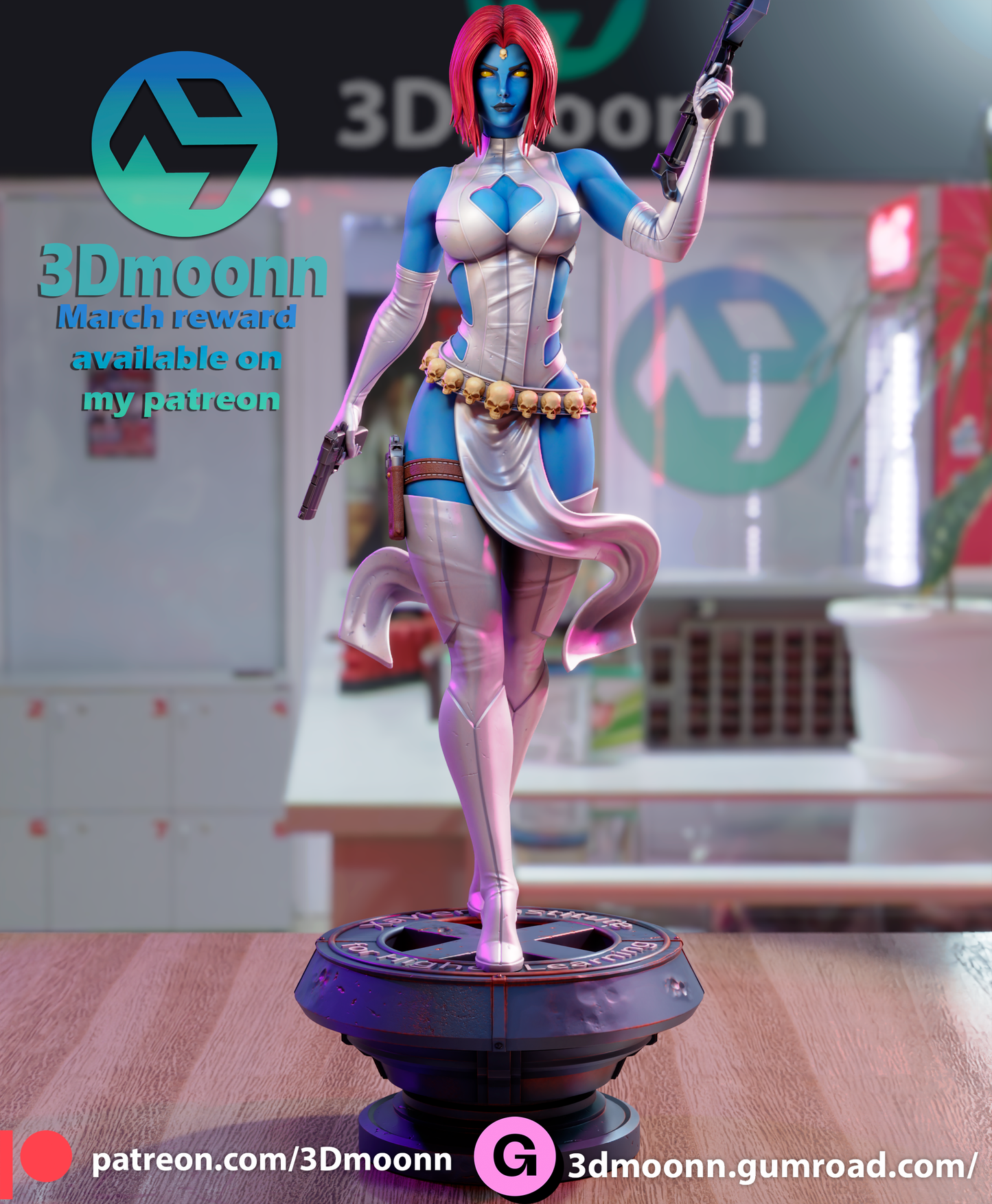 Mystique Statue  - 3D Printed Statue Model Kit- SFW and NSFW options