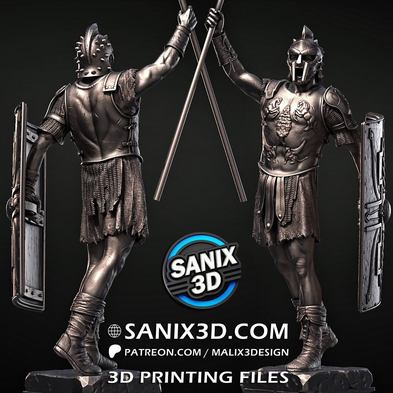 Gladiator (Maximus) - 8 scale - Fan Art - 3D Print
