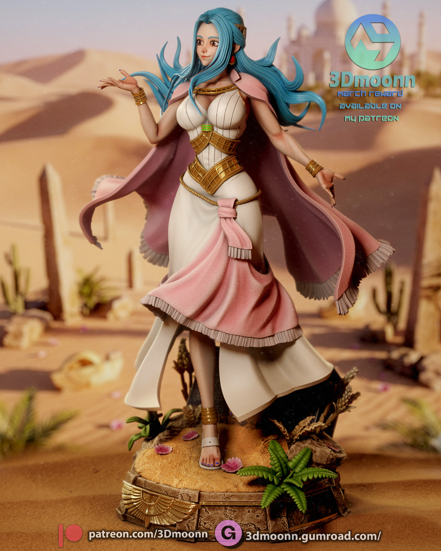 Nefertari Vivi (One Piece) - 3d Printed model kit (Fan Art)