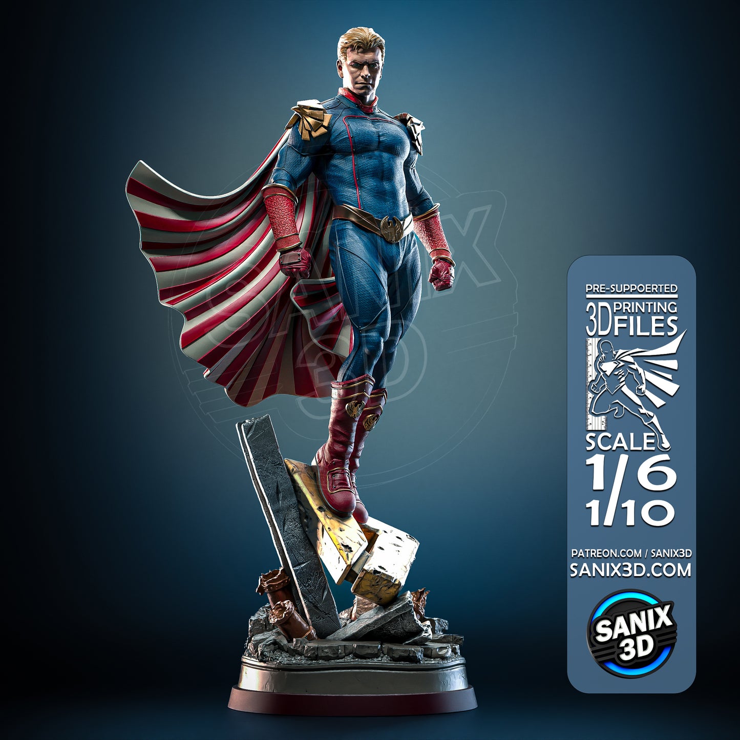 Homelander 3d Printed Statue Model kit - 6 and 10 Scale