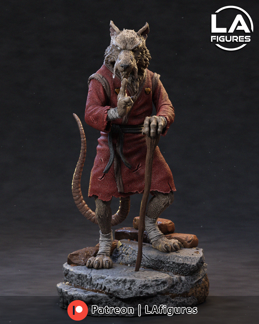 Splinter (TMNT) Statue - Fan Art 10 or 6 Scale - 3D Print Kit