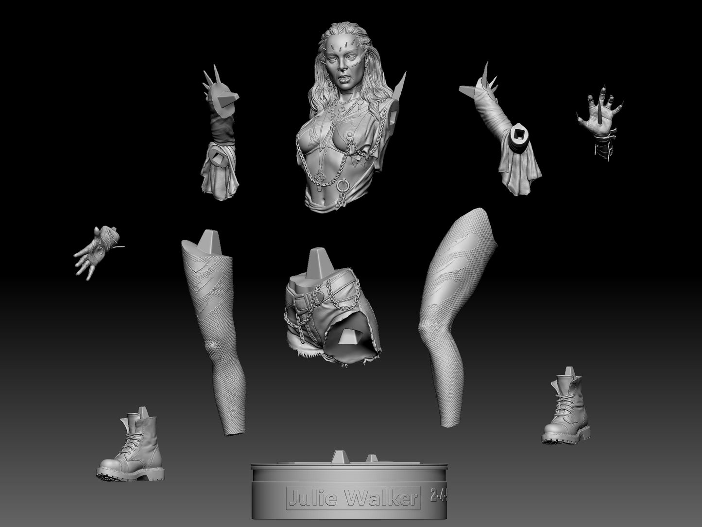 Julie Walker - Return of the Living Dead - 3D Printed Model Kit Statue / Bust