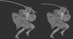 Japanese Warrior 3D Print - Unpainted and Unassembled